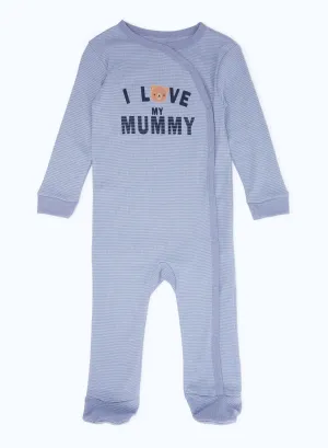 Baby Boys Blue Printed Sleepsuit Boy