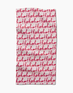 Geometry Ho Ho Ho Holiday Red Bar Towel